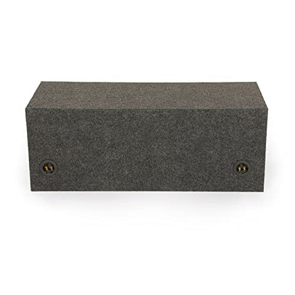 QPower QBASS Dual 12" Car Audio Subwoofer Box, Charcoal Gray Carpet Finish | MDF Woofer Enclosure, Single Slot Port Vent, Deep Bass Sound System for Truck and Stereo