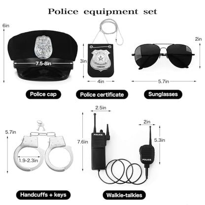 Police Costume Accessories Adjustable Cop Hat for Adult Kids Police Officer Theater Dress Up Theme Party Halloween costume Accessories