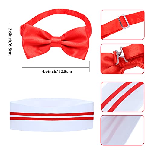Keymall Waiter Costume Kit-Soda Jerk Costume Kit-Including 3 Pieces Hat Apron Bow Tie For Halloween 1950s Theme Costume - color: Set C