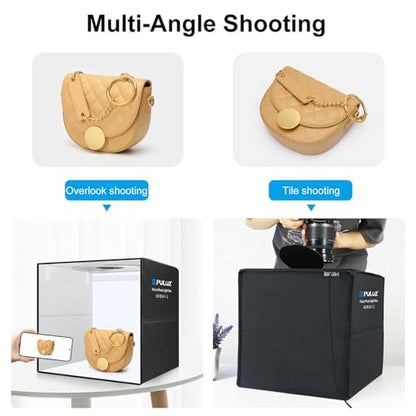 20"/50cm Light Box, PULUZ Large Photo Studio Shooting Tent 200 LED Light CRI≥90 12 Colors Backgrounds Professional Dimmable Photo Booth Product Photography 20x20 inch Light Box Photography | High Brightness 200 LED Lights, CRI ≥90, 12 Colors Backgrounds,