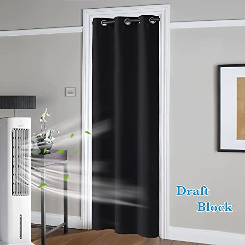 RYB HOME Blackout Curtains for Bedroom Closet Living Room Nursery Dining - color: Black, size: 60"W x 90"L (Pack of 1)