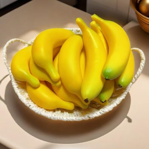 15pcs Fake Individual Banana, Artificial Yellow Bananas Lifelike Simulation Fake Fruit Home House Kitchen Decoration - color: 15pcs Fake Banana