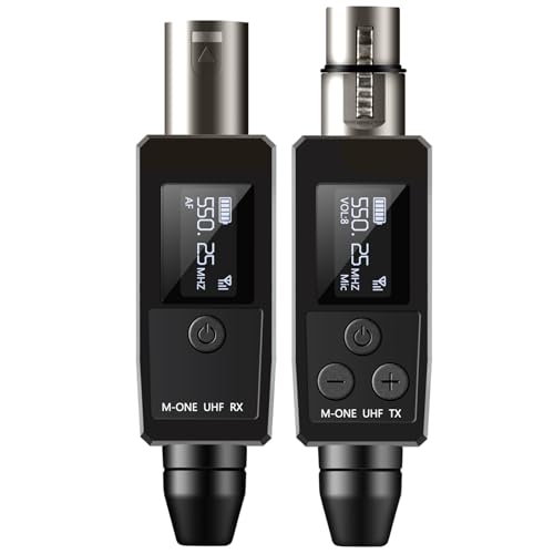 EBJ Wireless Microphone System UHF wireless XLR transmitter and receiver for dynamic/capacitive microphones, 48V Phantom power supply, electric guitar/bass, audio mixer, PA system (One drag one) - color: One drag one