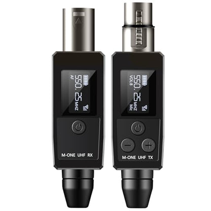 EBJ Wireless Microphone System UHF wireless XLR transmitter and receiver for dynamic/capacitive microphones, 48V Phantom power supply, electric guitar/bass, audio mixer, PA system (One drag one) - color: One drag one