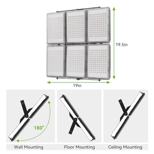 600W Flood Light Outdoor, 80000lm 6000K Daylight IP66 Waterproof,UL Approved Plug , Commercial Parking Lot Light,6 Adjustable Heads for Yard,Stadium Floodlight Bright Security Lights for Outdoor Area - size: 100W-6Pack-SP