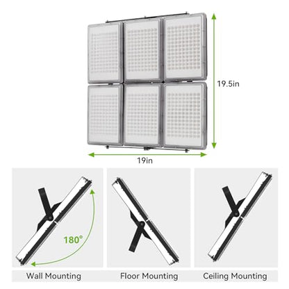 600W Flood Light Outdoor, 80000lm 6000K Daylight IP66 Waterproof,UL Approved Plug , Commercial Parking Lot Light,6 Adjustable Heads for Yard,Stadium Floodlight Bright Security Lights for Outdoor Area - size: 100W-6Pack-SP