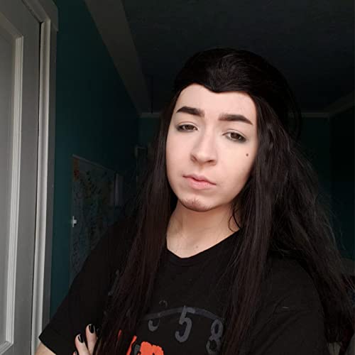 iCos Long Curly Fluffy Black Witch Hair Wig for Halloween Costume - color: Jet black