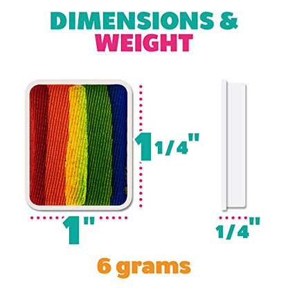 Kraze FX Splash 12 Color Split Cake Palette (6 gm) with 2 Brushes - Water Activated, Hypoallergenic, Safe, Non-Toxic Face Painting Kit for Sensitive Skin - size: 12 Split Cake Palette