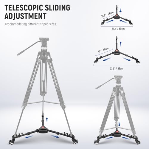 NEEWER Photography Tripod Dolly, Heavy Duty 33 lb Capacity Tripod Wheels | 2 inch Rubber Wheels, Adjustable Leg Mount and Carry Bag for Canon Nikon Sony DSLR Cameras, Camcorder, Photo Video Lighting - style: NW-600 with 2" Wheels