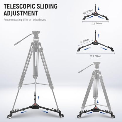 NEEWER Photography Tripod Dolly, Heavy Duty 33 lb Capacity Tripod Wheels | 2 inch Rubber Wheels, Adjustable Leg Mount and Carry Bag for Canon Nikon Sony DSLR Cameras, Camcorder, Photo Video Lighting - style: NW-600 with 2" Wheels