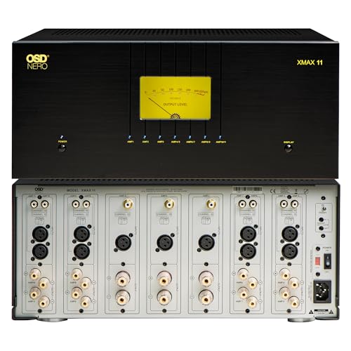 OSD Audio Nero XMAX11 Class A/B 11-Ch Home Theater Amplifier, 3X 310W + 8X 135W, 2X Toroidal Transformers, XLR/RCA Inputs - size: 11 Channel
