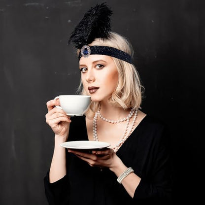 RIOSO 1920s Accessories for Women Flapper Gatsby Roaring 20s Accessories Costume Black - style: Style a