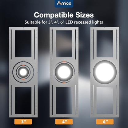 Amico 24 Pack 26 Inch New Construction Mounting Plate, Wafer Light Bracket - size: 26 Inch