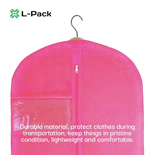 Kids Garment Bag with Clear Window, Hanging Clothes Storage Cover for Dresses, Suits & Dance Costumes, Breathable Travel Bag for Baby Toddler Child, 30" x 18", Pink, Pack of 1 - color: Pink