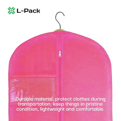 Kids Garment Bag with Clear Window, Hanging Clothes Storage Cover for Dresses, Suits & Dance Costumes, Breathable Travel Bag for Baby Toddler Child, 30" x 18", Pink, Pack of 1 - color: Pink