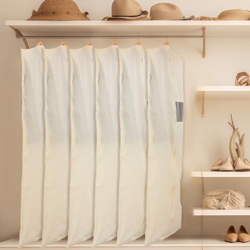 Aliceset 6 Pcs Cotton Garment Bags for Hanging Clothes, 65 Inches - size: 65 inches