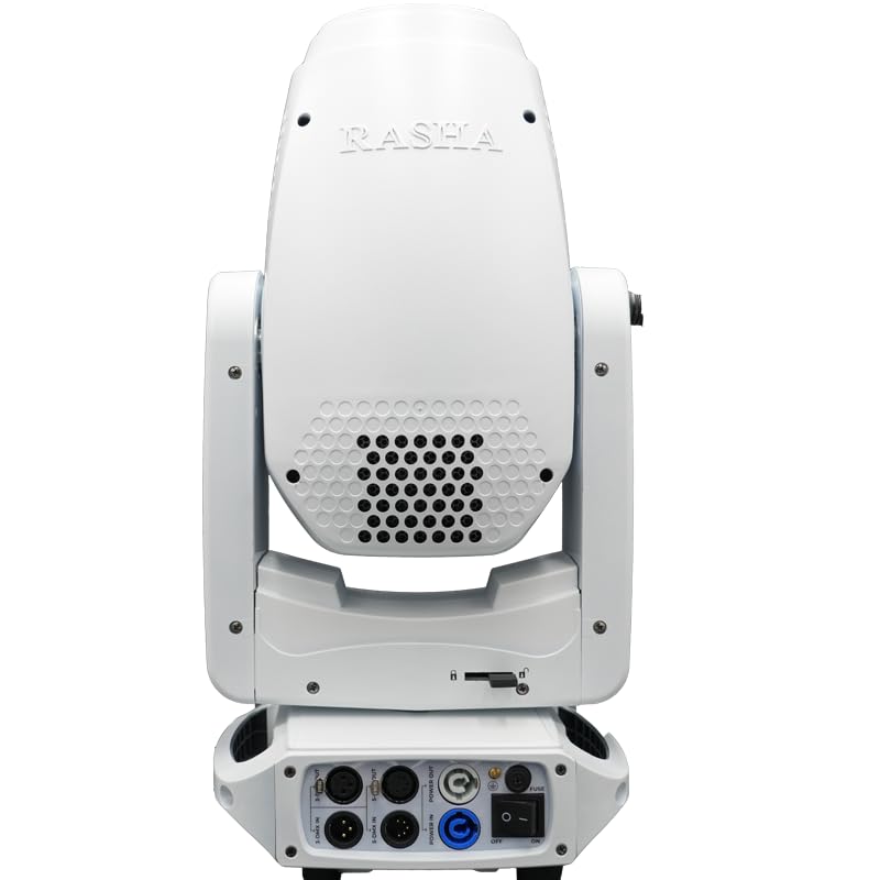 Rasha Professional Cybrid G2 Hybrid Moving Head Light White, 23,000lm LED Spot Beam Wash, 2°-35° Zoom, 9+ Colors CTO, 8 Rotating 7 Static Gobos, 3-Facet Prism, 17,000 Lux@5m, 22 DMX Channels - color: White