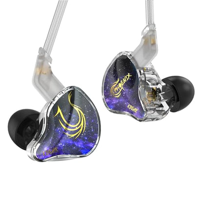 keephifi KBEAR Phoenix Wired Earbuds IEMs, Purple with Mic | in Ear Headphones with 10mm DD+PET Driver, Stereo Clear Sound Gaming Headphones, in Ear Monitor for Music Gaming - color: Purple