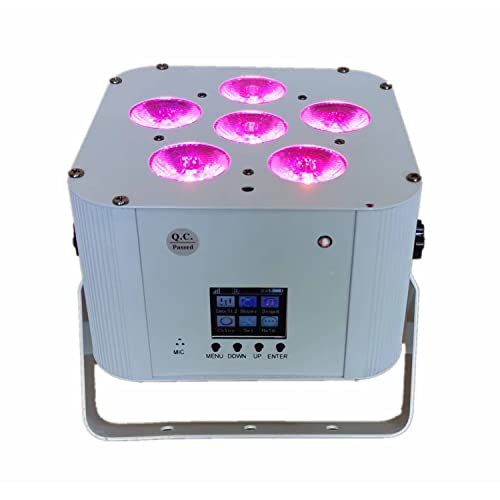 JUNMAN 6x18W RGBWAUV 6 in 1 Wireless DMX Battery Power Led Par Light 1pc