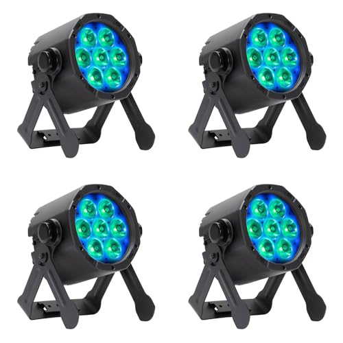 Audiosavings Bundle: American DJ ElectraPix Par 7 RGBAL+UV LED IP65 Wireless DMX Outdoor Par Light (4 Items)