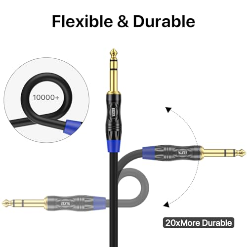 EBXYA 3ft 2Pack 1/4 TRS 6.35mm to 3Pin XLR Balanced Male Audio Cable - size: 3 feet-2 Pack, style: TRS to XLR Male