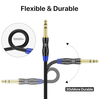 EBXYA 3ft 2Pack 1/4 TRS 6.35mm to 3Pin XLR Balanced Male Audio Cable - size: 3 feet-2 Pack, style: TRS to XLR Male