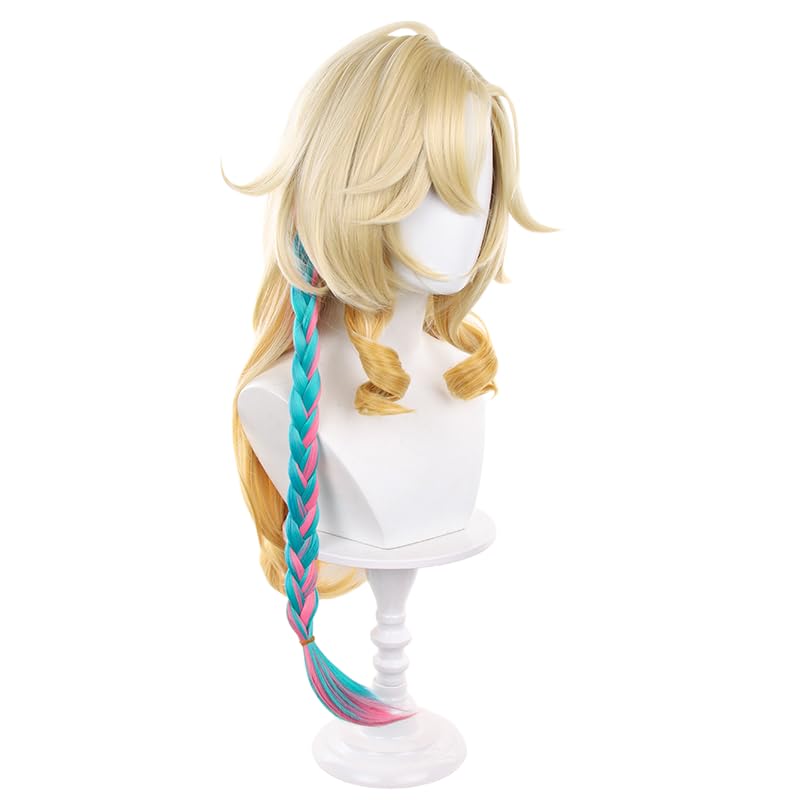 Blonde Gradient Long Wave Braids Cosplay Wig Heat Resistan Synthetic Fiber Hairs for Uniex Adult Halloween Christmas Cos Anime Party Replacement Wigs - color: Blonde Gradient Long Wave Braids