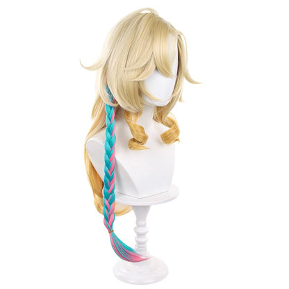 Blonde Gradient Long Wave Braids Cosplay Wig Heat Resistan Synthetic Fiber Hairs for Uniex Adult Halloween Christmas Cos Anime Party Replacement Wigs - color: Blonde Gradient Long Wave Braids