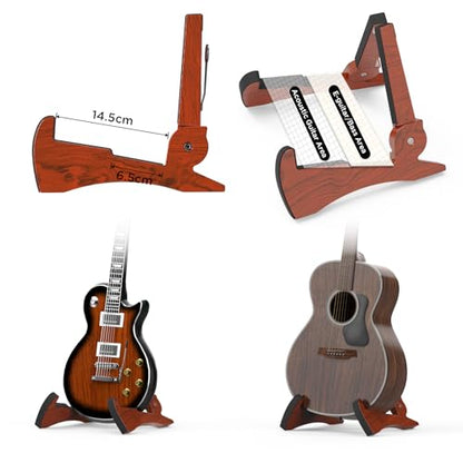 DIDA Lightweight Foldable A- Frame Plastic Guitar Stand for Acoustic, Electric Guitars, Ukulele, Guitar Stand Floor, Portable Travel Stand, Single Guitar Holder (Rosewood) - color: Rosewood