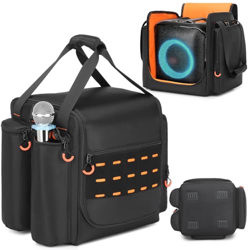 Carrying Case Travel Bag for JBL PartyBox Encore Essential / Essential 2 | Portable Speaker Bag PartyBox Case Fits for Encore/Encore 2 with Shoulder Strap & Pockets for Microphones, Chargers, Cables