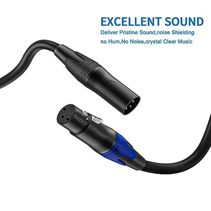 Lansensu 1 Male to 2 Female XLR Y Splitter Microphone 11.8 inch, Female XLR to Dual Male Y-Splitter Balanced Mic Cable for Stereo Mic to L & R Audio Track (2 Pack) - size: 11.8inch-2pack