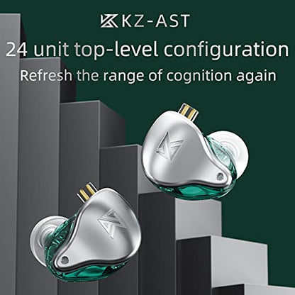 KZ AST in-Ear Monitor, 12 BA Driver HiFi Earphones, Bass Noise Cancelling Headphones with Detachable 2pin Cable for Audio Engineers Musicians Audiophile
