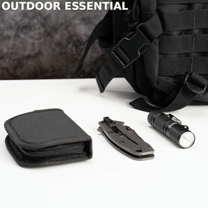 Military Survival Sewing Kit Portable Sewing Kit with Buttons for Men/Women | Small Repair Tools with Zipper Closure in Durable Nylon Case for Travel Field Emergency, Mini Pocket Travel Sewing Kit - color: Black