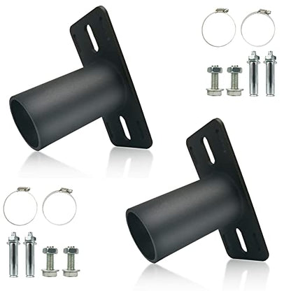2 Pack Tenon Slip Fitter Adapter 90 Degree Bracket for Outdoor Lights - Black Metal Pole Barn Shoebox Led Parking Lot Wall Mount Arm Rustproof Rainproof (2PCS-2-3/8 Inch) - size: 2PCS-2-3/8 Inch