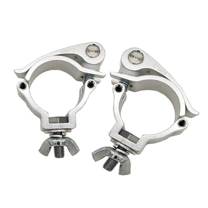 2Pcs Stage Light Clamp 2” Truss Mount Quick Lock Release Fit 48-51mm Tube | Aluminum Alloy Stage Lighting Clamps Heavy Duty 220 Lbs for OD Tubing Truss Pipe F34 Silver