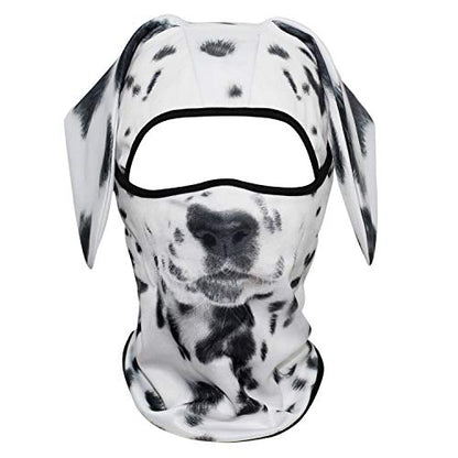 WTACTFUL 3D Animal Ears Balaclava, Breathable Face Mask for Halloween | Stand-Up Ears, Windproof Dustproof, Quick-Dry, No Fade Print, Soft, for Music Festivals Raves Ski Snowboard Moto Party - color: Dalmatian Mss-02
