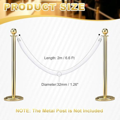 PATIKIL Velvet Stanchion Ropes, (6.6Ft x1.26 Inch, White) (1Pcs), Velvet Ropes Crowd Control Queue Barrier with Silver Buckle, Suit for - Carpet Events/Hotels/Movie Theaters/Grand Openings - color: White Rope, Silver Buckle