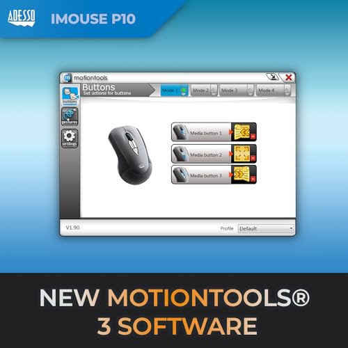 Adesso iMouse P10 Wireless Presenter Air Mouse Mobile 2.4 GHz RF 100 Feet Range MotionSense Gyroscopic Gesture Control Mini Pocket Travel Size Pointer Device for Laptop Desktop Windows PC | Mobile RF, 100 Feet Range, MotionSense Gyroscopic Gesture Control
