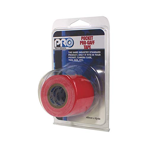 Pro Tapes Pocket Gaff Tape 2 inch (48mm) x 6 Yards Length red Matte. Pocket Size Gaffers Tape. Made in The USA. Holds Tight, Easy to Remove. - color: Red, size: 2 inch