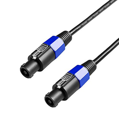 2Pcs 3ft Pro Speakon to Speakon Cable 7mm Twist Lock Audio Speaker Wire - size: 3ft
