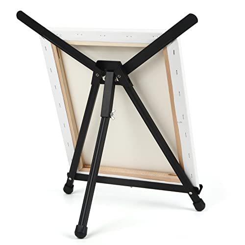 Falling in Art 2 Pack 15" to 21" Tabletop Easel for Painting &Display | Black Aluminum Tripod with Rubber Feet, Holds Canvas, Paintings, Books, Photos, Signs - style: 2 PACK