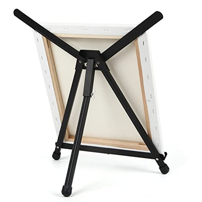Falling in Art 2 Pack 15" to 21" Tabletop Easel for Painting &Display | Black Aluminum Tripod with Rubber Feet, Holds Canvas, Paintings, Books, Photos, Signs - style: 2 PACK