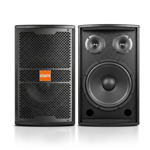 10" Passive Speaker Pair, 800W Peak Power 2-Way Karaoke Speakers, 8 Ohms for Crystal-Clear Vocals, Home Entertainment, DJ, and PA Audio; Requires an Amplifier or Receiver - size: 10 inch