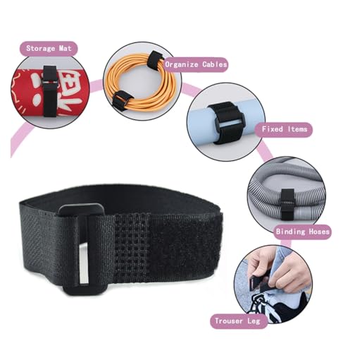 12 Pack(16x1 Inch) Reusable Fastening Cable Straps,Cinch Straps | Adjustable Multi-Purpose Hook and Loop Straps with Buckle,Nylon Cable Ties,Cord Ties Organized Tidy for Wire Cable Management - size: 16'' x 1'' (Black)