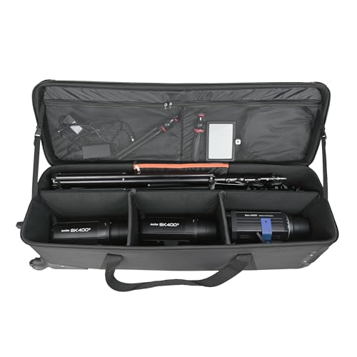 MagicLine Studio Trolley Case 47.2x15x13 in, Rolling Camera Bag with Wheels - size: 47.2" without side pocket