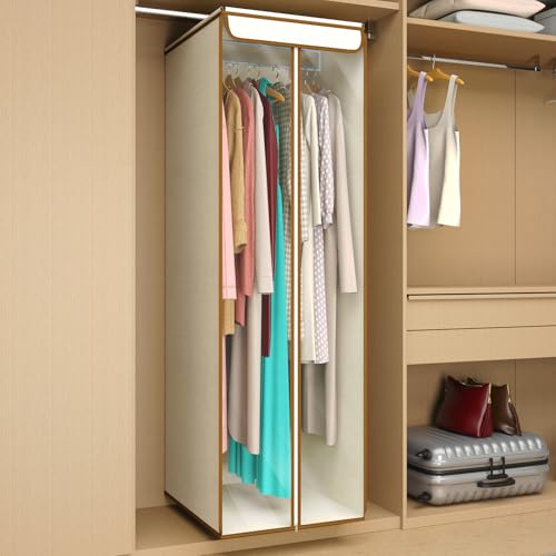 Univivi Garment Bags for Hanging Clothes, Cloth Bag 54 In, 2 PCS, Beige - color: Beige, size: 54"-2PCS