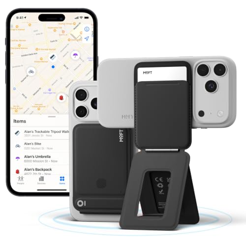 MOFT Trackable Tripod Wallet for Selfie,4-in-1 MagSafe Find My Phone Wallet - color: Jet Black