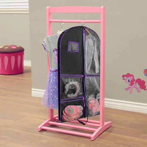 Garment Bags for Travel,Fabric Garment Bag with Pockets,Non-Woven Clothes Dance Costumes Covers And Mens Suit Pocket,40x24x3 Inch Dress Carry Storage,Large Garments Coat Protector (Black,Purple) - color: Black/Purple