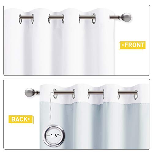 NICETOWN Sound Barrier 100% Blackout Divider Curtains 84", Noise, Heat and Cold Blocking Drapes with Felt Fabric Lining for Noise Reducing/Nursery/Daytime Sleep/Bedroom (White, 2 PCs, 34" Wide) - color: Pure White, size: 34"W x 84"L (Pack of 2)