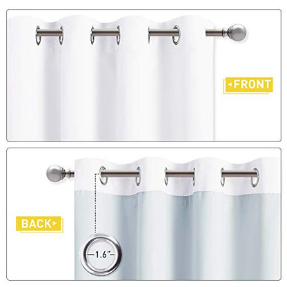 NICETOWN Sound Barrier 100% Blackout Divider Curtains 84", Noise, Heat and Cold Blocking Drapes with Felt Fabric Lining for Noise Reducing/Nursery/Daytime Sleep/Bedroom (White, 2 PCs, 34" Wide) - color: Pure White, size: 34"W x 84"L (Pack of 2)